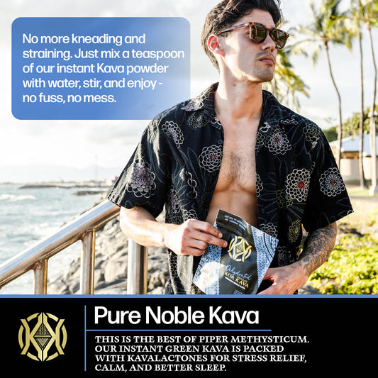 No more kneading and straining. Just mix a teaspoon of our instant kava powder with water, stire or shake and enjoy. No fuss no mess.